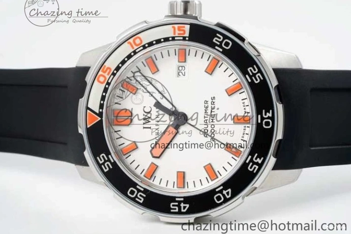 MIROTIME 0429 Aquatimer Automatic SS RSF 1:1 Best Edition White Orange Dial on Black Rubber Strap A Supportive 7069